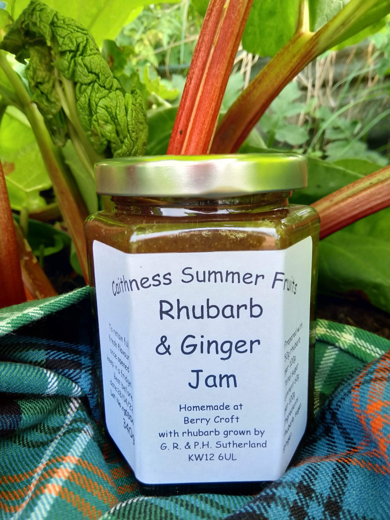 Rhubarb & Ginger Jam (Medium) Caithness Summer Fruits